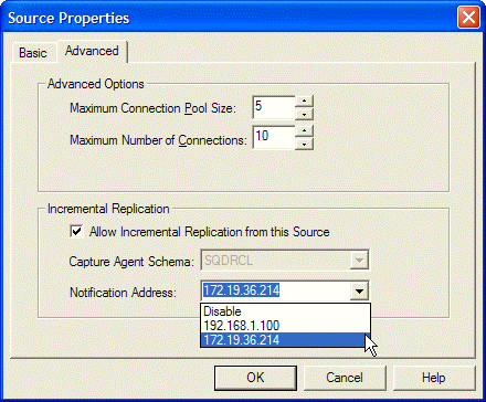 Advanced properties for a source